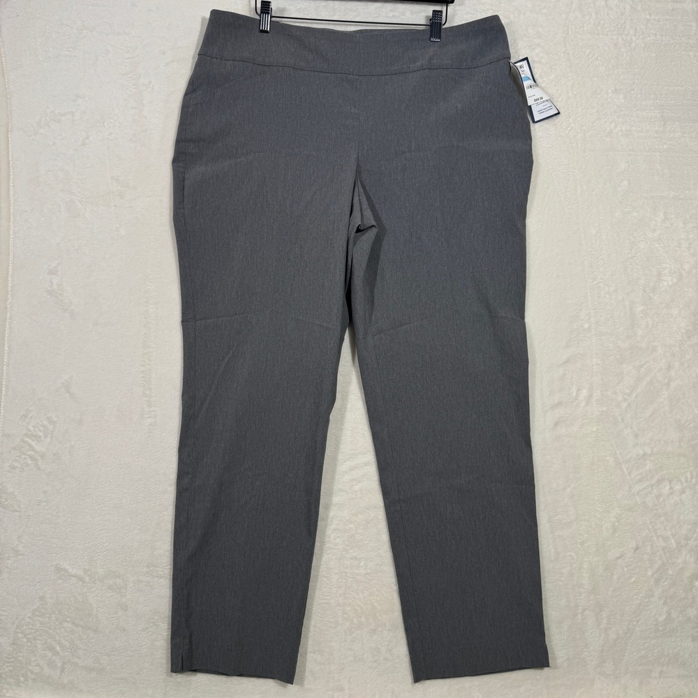 Charter Club Pants Womens 20W Gray Cambridge Slim Pull On Dress Trousers NWT